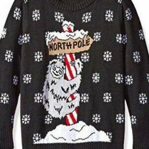 ALEX Stevens Little Boys’ Sloth Pole Sweater, Black Combo, Size 4
